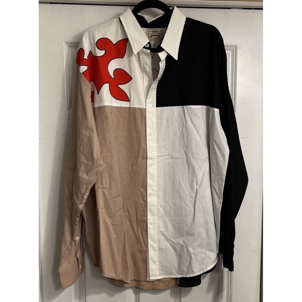 1849 Authentic Ranchwear Blouse Womens XL Colorblock NWT Red Black Western
